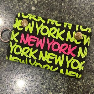 Robin Ruth New York neon wallet New York keychain Velcro trifold